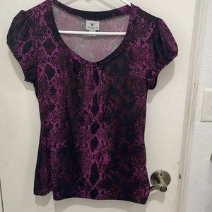 Purple Snakeskin Blouse by Worthington